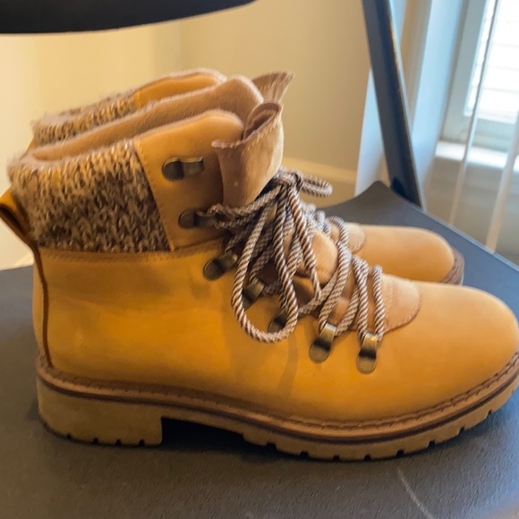 mustard ankle boots